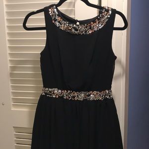 Black formal dress with beading